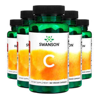 Kit 5x Complexo de Vitamina C Swanson Bioflavonóides 60Capsulas /Made in Usa