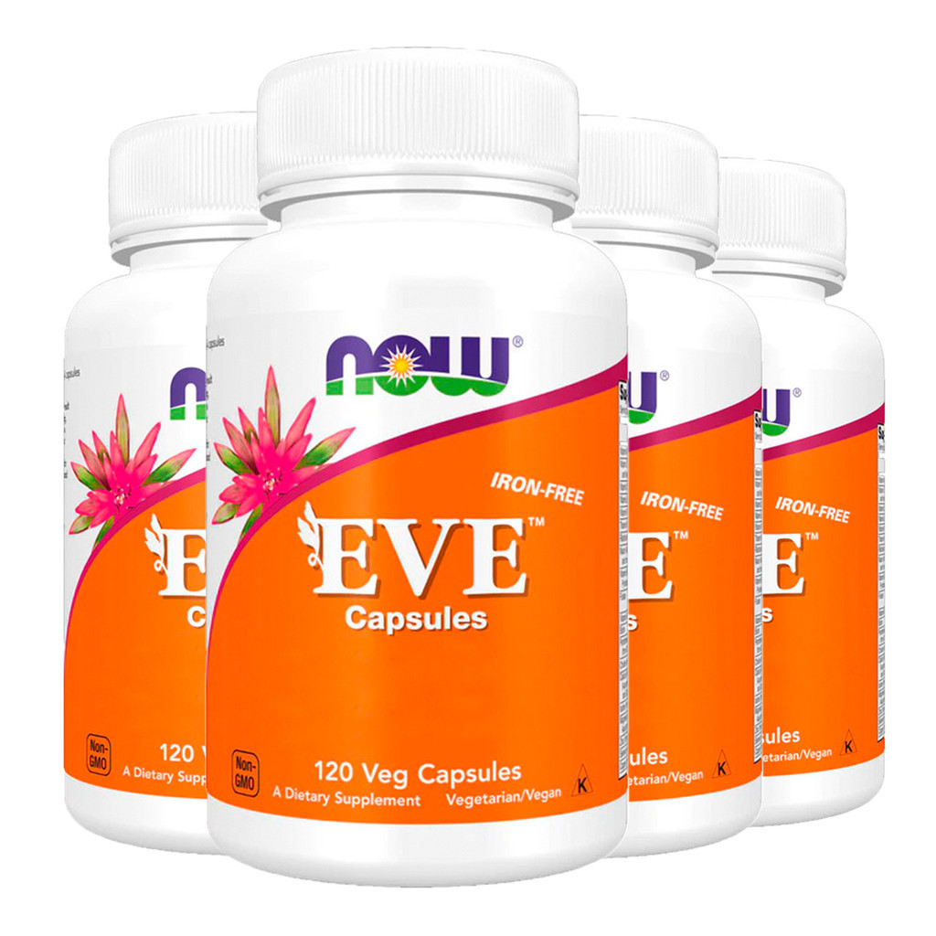 Kit 4x Múlti Vitaminas Eve Now Foods Mulheres 120Cáps Importado /Made ...