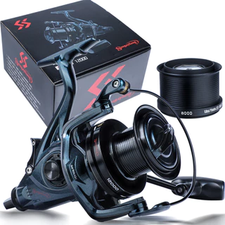 Sougayilang Carretel de pesca 13+1 BB Carretel de surfcasting 4.2:1GR Super poderoso e forte carretel de pesca para pesca em água salgada/água doce Tamanho grande (9000/10000/12000) Equipamento de pesca