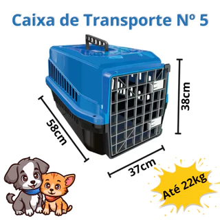 Caixa de Transporte Nº 5 para Cães Gatos e Pets Mec Pet