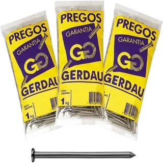 Prego Gerdau com Cabeça 22x42 1kg - Embalagem com 20 Unidades em Oferta na Shopee
