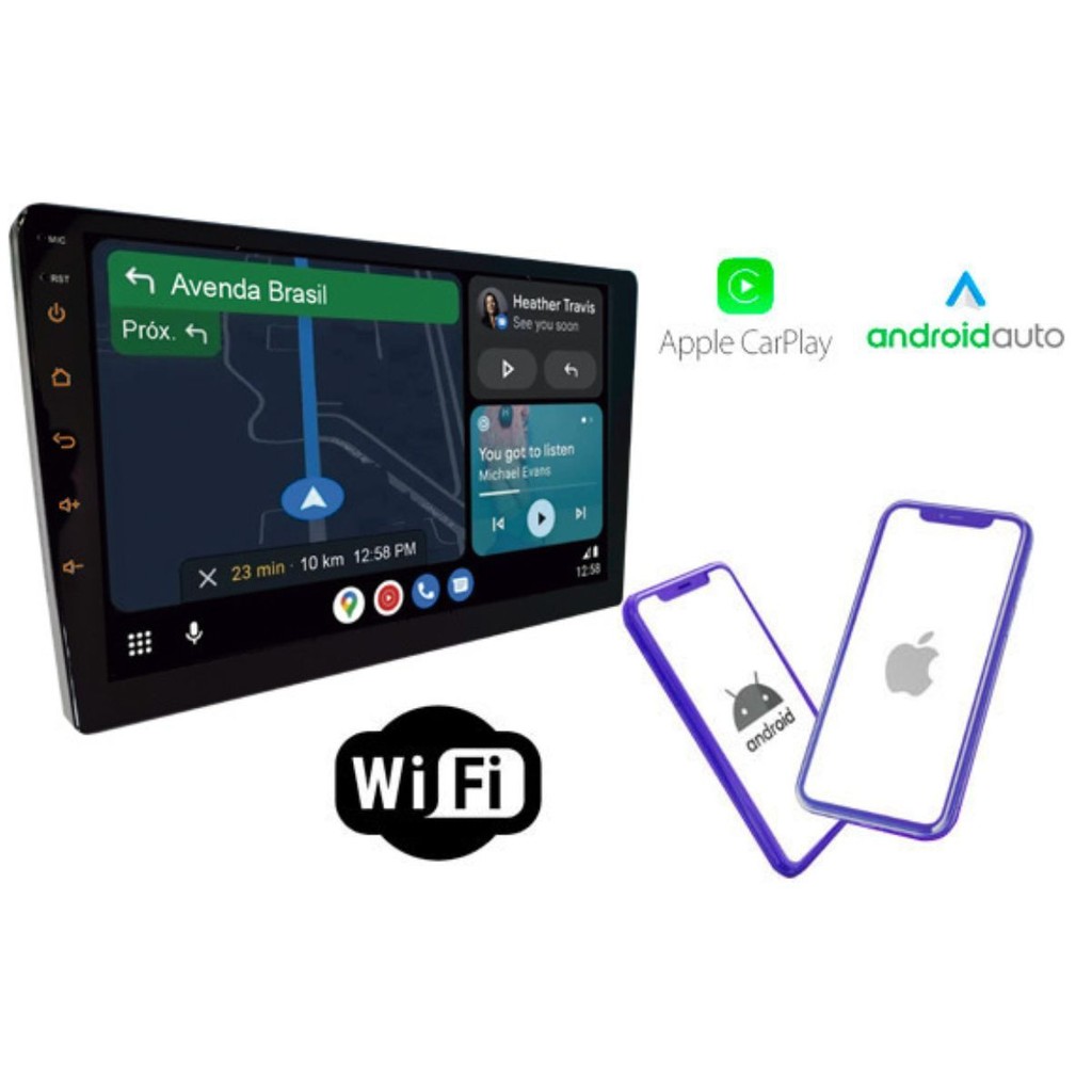 H-TECH Central Multimidia 9pol Octa-Core 4GB 64GB Android 13