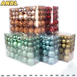 ANBL 100 Pcs Conjunto De Bolas De Natal , Árvore De Plástico De 3-6 Cm , Vitrine De Bola De Enfeite Suspensível De 18 Cores De Alta Qualidade