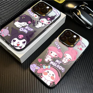 Capa De Telefone Fofa De Desenho Animado Melody Kuromi Para Xiaomi Redmi 14C 13 13C 12 4G Turbo 3 K70 Ultra Note 13 12 11 Pro Plus 5G 10 12S 11S Lente De Metal Revestida De Luxo À Prova De Choque