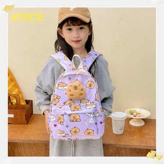 Bolsas Escolares VOICE , Mochila Capivara De Pelúcia De Grande Capacidade , De Ombro Simples Com Padrão De Desenho Anima