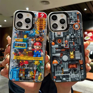 Capinha Capa de Anti queda fosco Padrão do Super Mário Aplica-se a IPhone XR 11 12 13 14 15 16 PRO MAX 14 15 16 PLUS