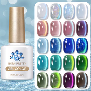 BORN PRETTY 10ml Verão Glitter Gato Magnético Unha Gel Polonês Azul Verde Roxo Auroras Semi-Permanente Soak Off Verniz U em Oferta na Shopee
