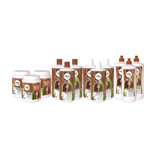 Combo Familia Kit SOS Cachos Coco com Creme e Ativador Litrão Salon Line em Oferta na Shopee