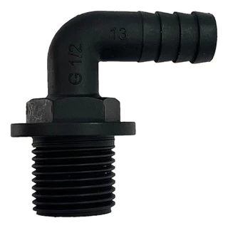 Espigão Plástico Curva Rosca 1/2 Bsp Para Mangueira De 1/2