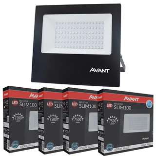 4 Refletor Led 100w Luz Branco Frio 6500K Bivolt Comércio em Oferta na Shopee