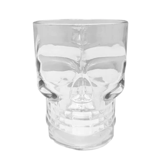 Caneca de Vidro de Caveira Transparente 500ml