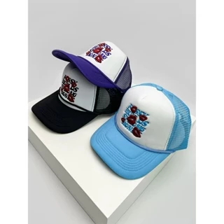 Primavera Verão Novo Estilo Verão Nicho Estilo Americano Lábios Bordados Letras Boné de Basebol Homens Mulheres Hip Hop Caminhão Chapéu Sombra Respirável