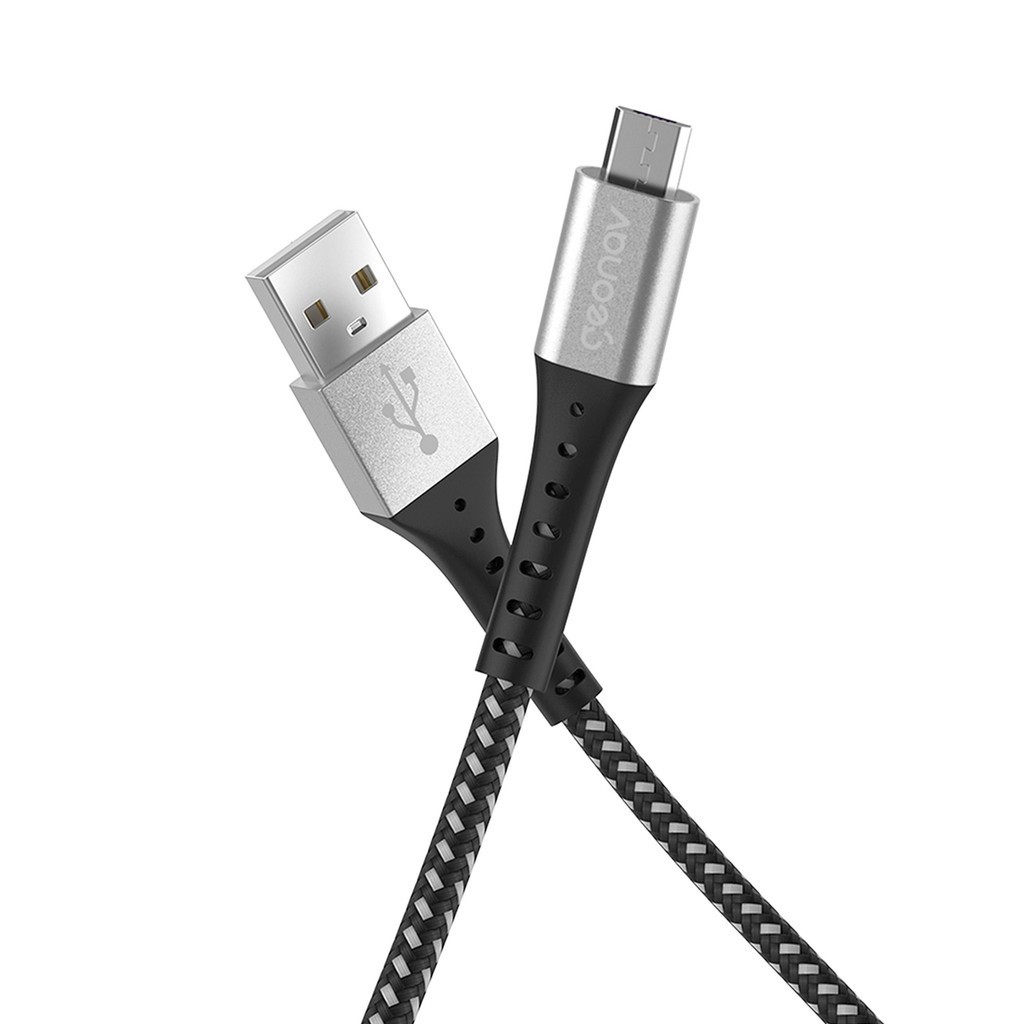 Cabo Micro Usb 2.0 Nylon Trançado 1,2 Metros Preto
