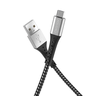 Cabo Micro Usb 2.0 Nylon Trançado 1,2 Metros Preto