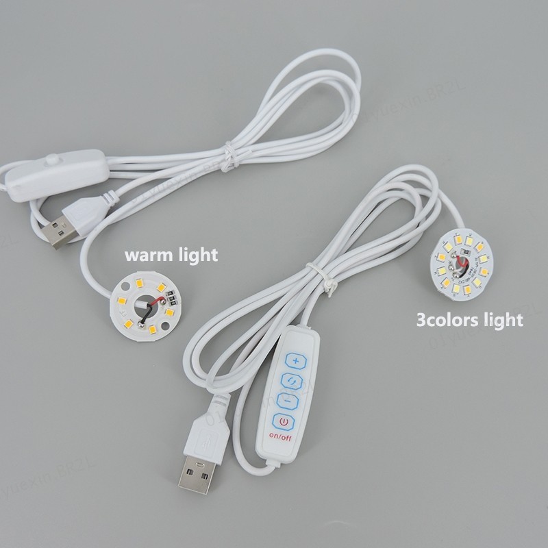 DC 5V 3W USB chip LED Único Regulável Branco Quente Luz Da Noite tablet Cabo De Alimentação Mesa Livro Substituição Lâmp