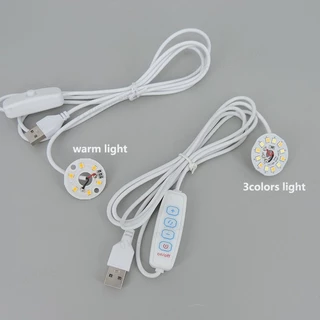 DC 5V 3W USB chip LED Único Regulável Branco Quente Luz Da Noite tablet Cabo De Alimentação Mesa Livro Substituição Lâmp