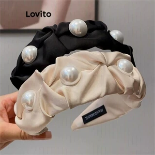 Lovito Tiara casual de pérolas lisas para mulheres LFA42356