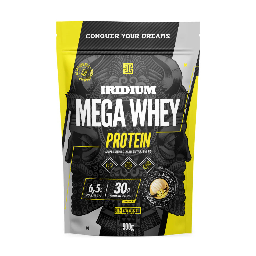 Mega Whey Protein Hipercalórico Baunilha 900g - Iridium