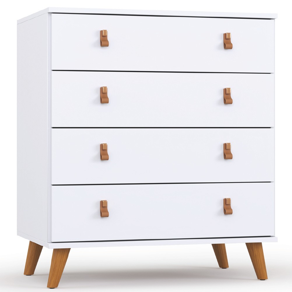 Cômoda Infantil Para Quarto Bebê 4 Gavetas Encanto Batrol