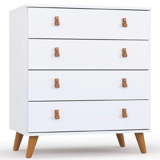 Cômoda Infantil Para Quarto Bebê 4 Gavetas Encanto Batrol