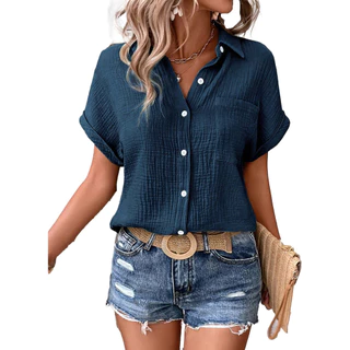 Blusa solta de manga morcego camisa elegantes feminina
