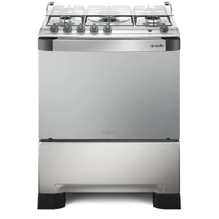 Fogão Mueller 5 bocas Decorato com Tripla Chama mesa de Inox Bivolt