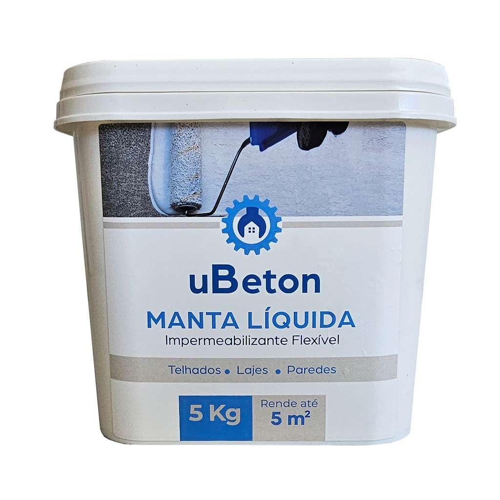Manta Líquida Impermeabilizante Flexível Emborrachada - Parede Laje Telhado-Balde 5kg/18kg - Ubeton