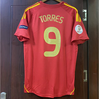 2008 Espanha TORRES FABREGAS DAVID VILLA Camisa Retro Personalizado Uniforme De Futebol Retro KYTD