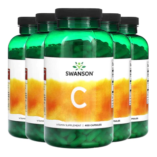Kit 5x Vitamina C 500mg Rosa Mosqueta Swanson 400Cáps Importado /Made in Usa