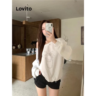 Lovito Moletom liso casual para mulheres LNM75361