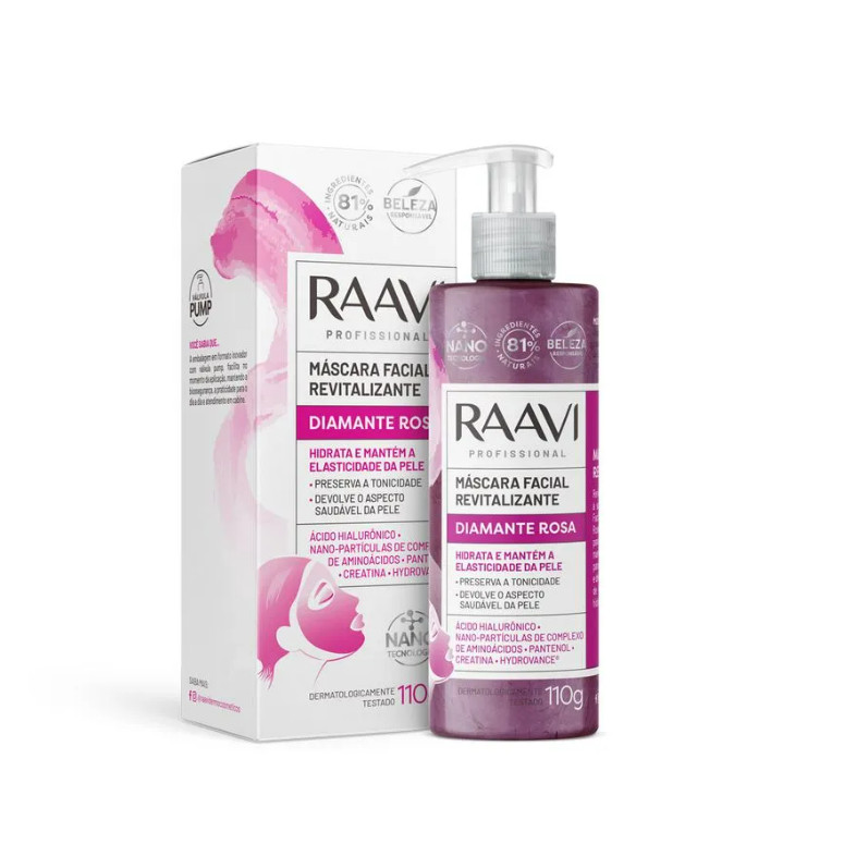 Imagem do produto Mascara Facial Diamante Rosa 110g Raavi