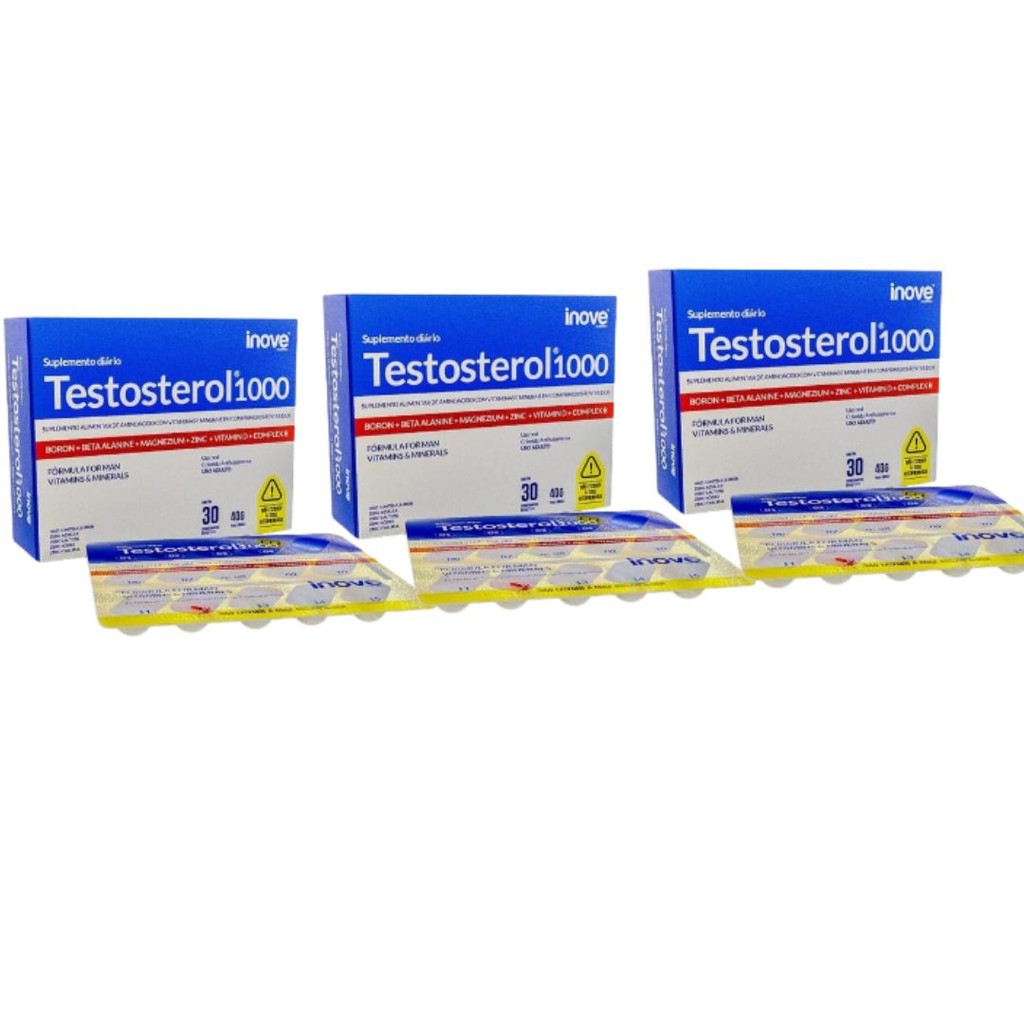 Kit 3x Suplemento Testosterol 1000 30 Comprimidos - Inove | Shopee Brasil