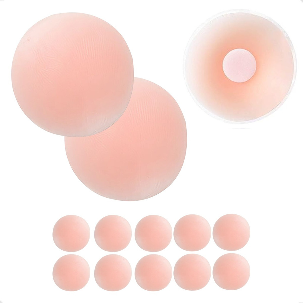 5 Pares Adesivo de Mamas Nude Tapa Seio Bico Peito Mamilo De Silicone Roupa Branca Não Marca
