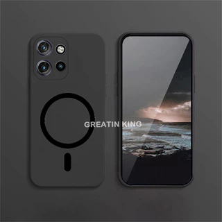 Motorola Moto S50/Edge 50 Neo Case Preto Fosco Soft TPU Capa Protetora Com Adesivo De Carregamento Sem Fio