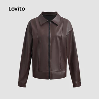 Lovito Jaqueta Casual Com Zíper E Bolso Corta-Vento/Jaqueta Impermeável Para Mulheres LBL24086 em Promoção na Shopee Lovito Jaqueta Casual Com Zíper E Bolso Corta-Vento/Jaqueta Impermeável Para Mulheres LBL24086