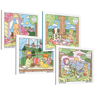 Kit Bobbie Goods Livro Original | 4 Livros de Colorir - Do Dia Para a Noite + Dias Frios + Dias Quentes + Isso e Aquilo em Oferta na Shopee