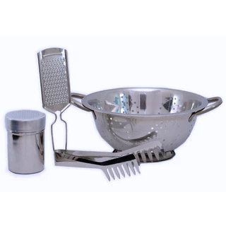Jogo De Espaguete Inox C/ Escorredor Pegador Queijeira e Ralador em Oferta na Shopee