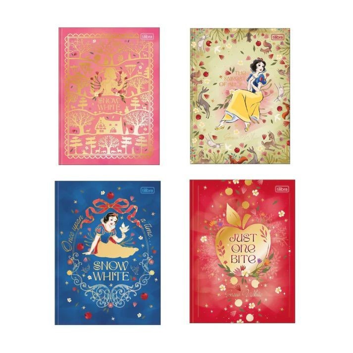 Caderno Brochura Colegial Princesa Branca de Neve 80 Folhas - Tilibra