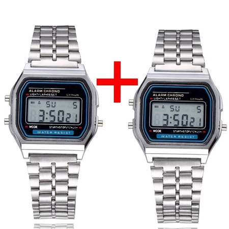 Relógio Digital Unissex Clássico com Pulseira em Aço Inoxidável – Estilo e Durabilidade