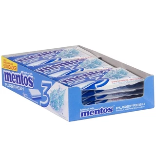 Chiclete Mentos Menta 3 Camadas - Caixa com 15 Unidades em Oferta na Shopee