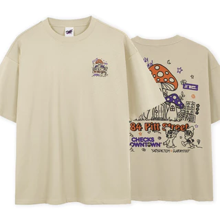 Camiseta Oversized 84 Pitt Street Check Downtown Satisfaciton Glaranteed