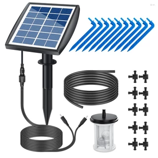 Sistema De Irrigação Solar Automática Por Gotejamento Kit Com Sensor De Água Temporizador Para Plantas Em Pátio Varanda Casa Verde