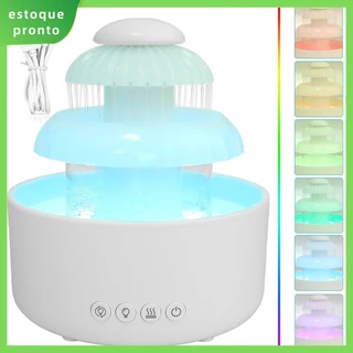 Umidificador De Nuvem De Chuva 780ml De Óleo Essencial Difusor Com Som Calmante De 7 Cores 2 Modos De Luz De Aroma Auto-off SHOPSKC2023