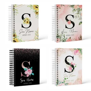 Agenda Floral 2025 - A5 15x21cm - Personalizada com Nome