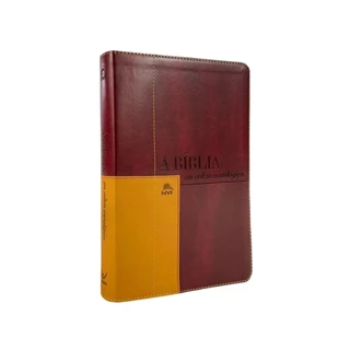 Bíblia em Ordem Cronológica | NVI | Capa Luxo Vermelho e Mostarda em Oferta na Shopee