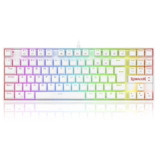 Teclado Magnético Gamer Redragon Kumara Pro Lunar White, RGB, Switch Red, ABNT2, K552W-RGB-PRO (PT-RED)