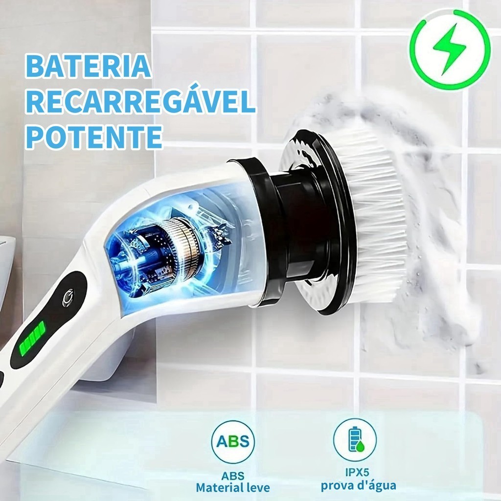 Escova De Limpeza Elétrica P/ Casa Multiuso Sem Fio Portátil 9 em 1 / 7 ...