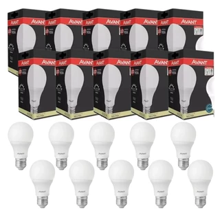 Kit 10 Lâmpada Pera Led 9W 4000k Neutro Avant Casa Sala Banheiro E27