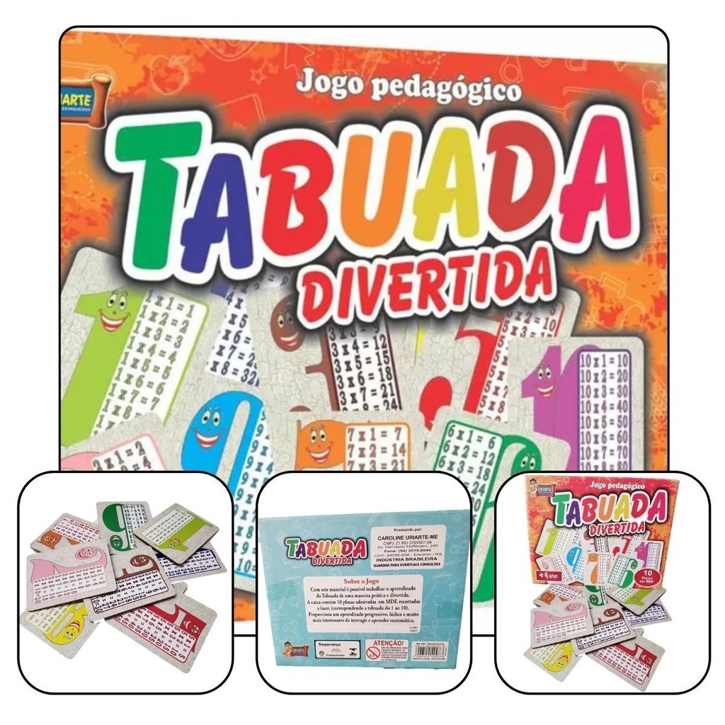 Jogo Pedagógico Tabuada Divertida - 10 Peças | Shopee Brasil