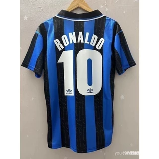 97-98 Inter de Milão Ronaldo personalizado futebol t-shirt YLC8
